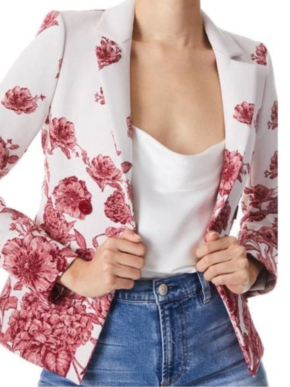 Alice & Olivia Mya Floral Jacquard Blazer - Picture 2 of 8